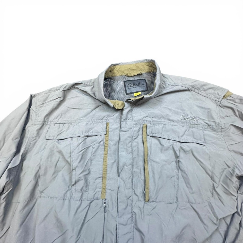 Cabela's Shirt‎ Mens 2XL Gray Long Sleeve Made In The Shade Fishing Hiking UV - Picture 2 of 7